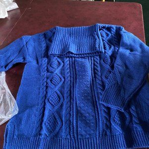 Lands' End Cowl Neck Cable Knit Sweater, New, Never Worn, Size XL (18)  - Cozy!